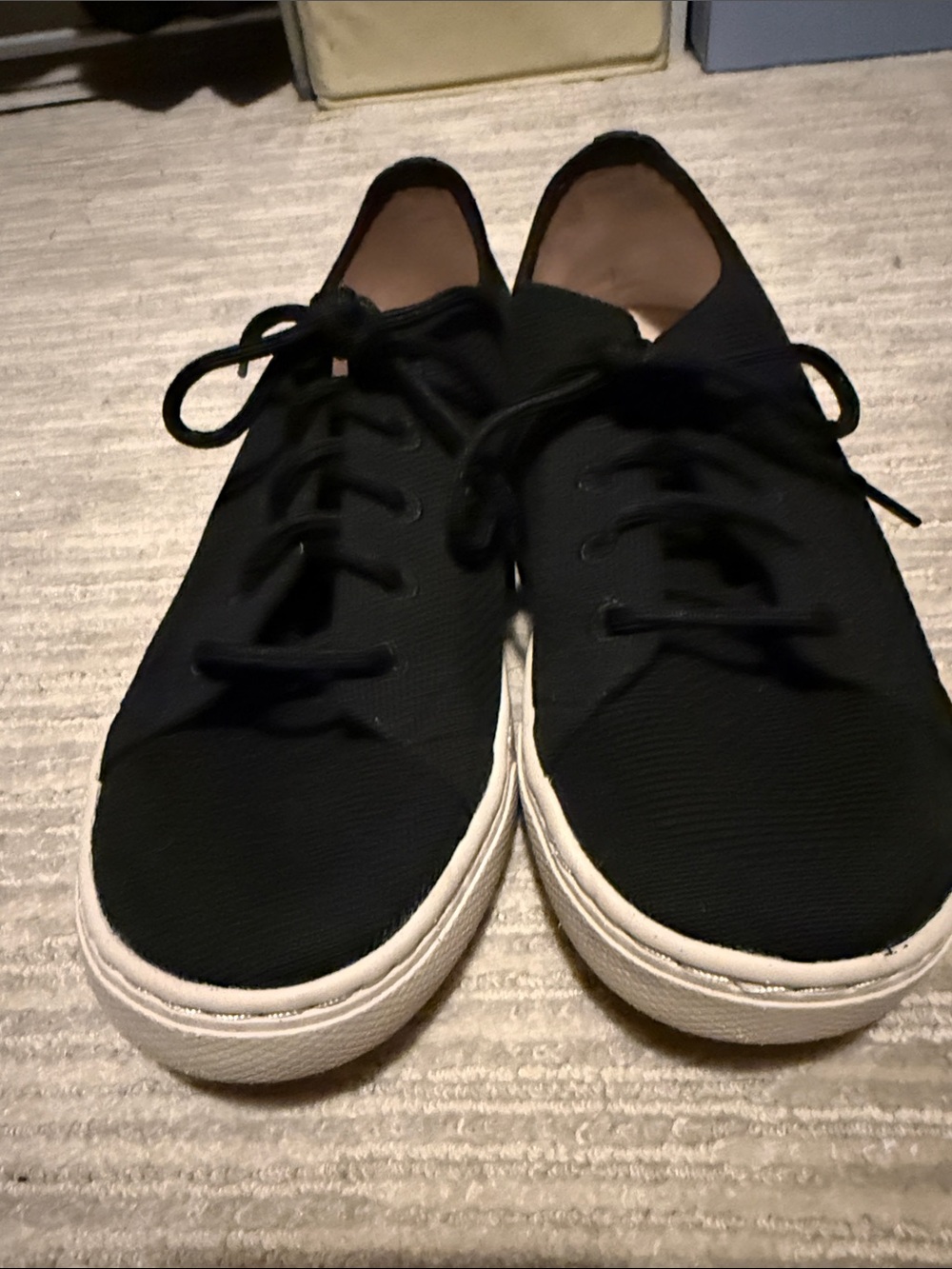 Hush Puppies Black Canvas Lace-Up Sneakers with White Soles